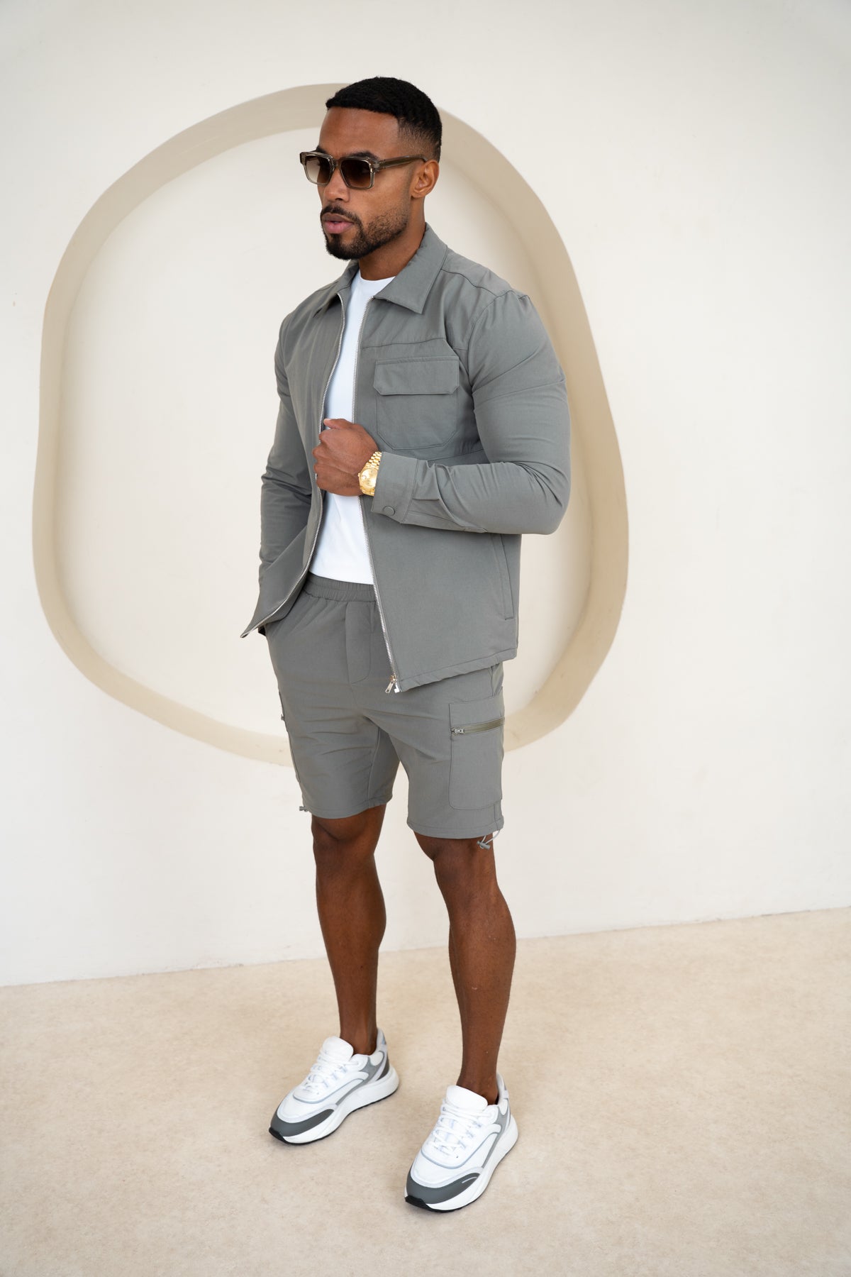 Premium Detail Cargo Jacket V2 - Taupe