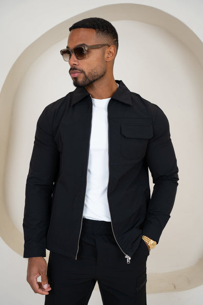 Premium Detail Cargo Jacket V2 - Black