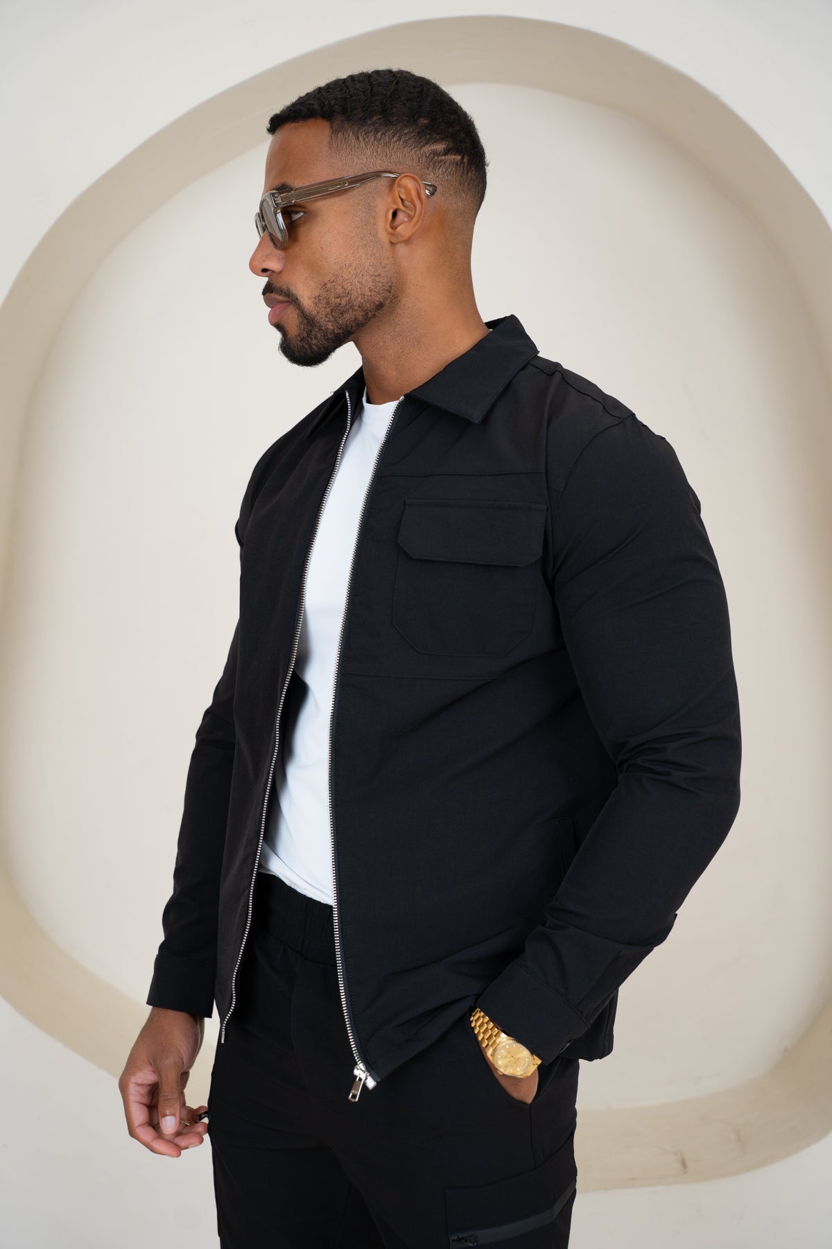 Premium Detail Cargo Jacket V2 - Black