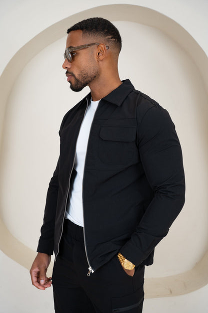 Premium Detail Cargo Jacket V2 - Black