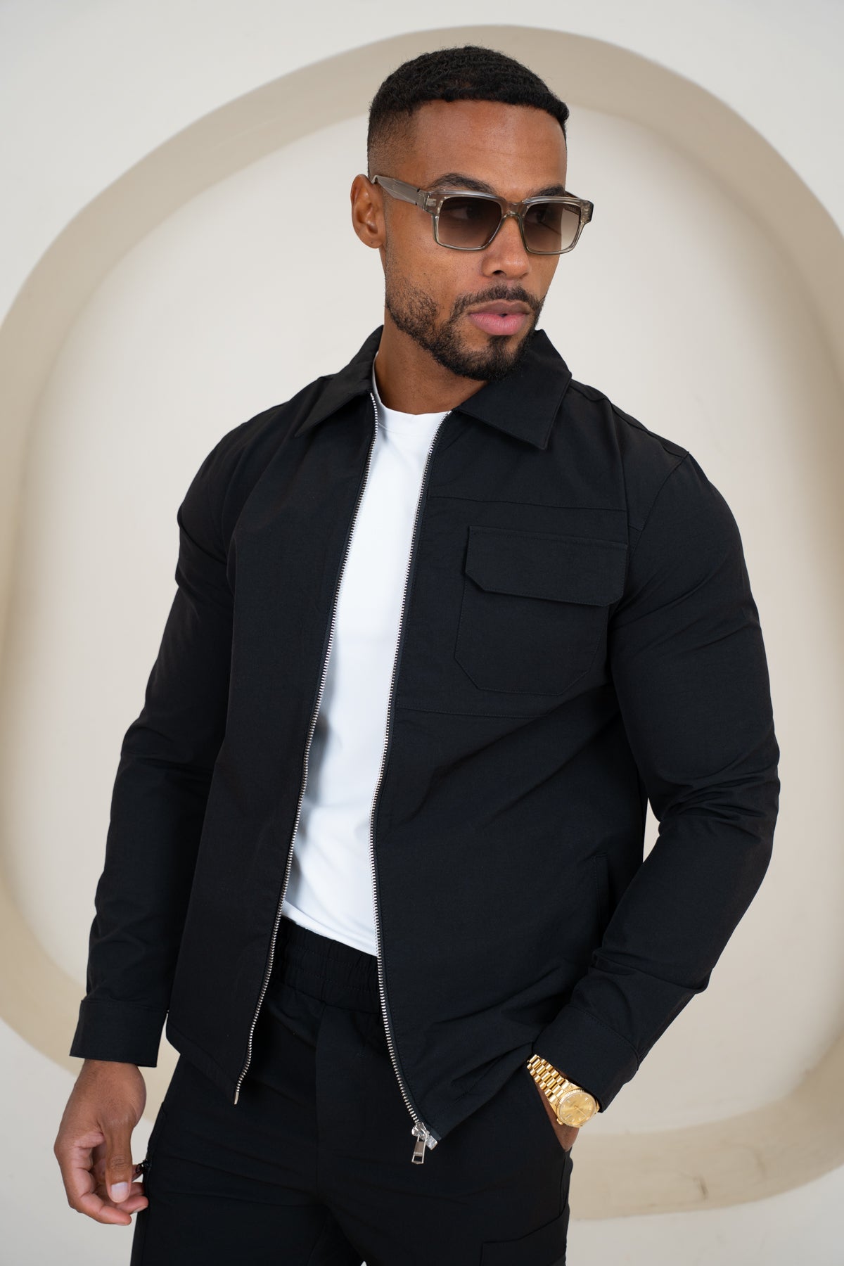 Premium Detail Cargo Jacket V2 - Black