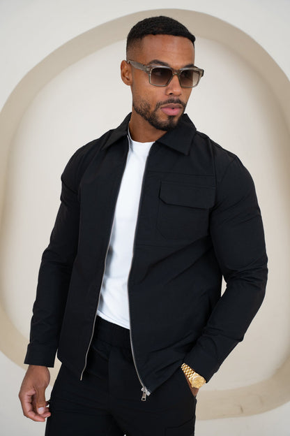 Premium Detail Cargo Jacket V2 - Black
