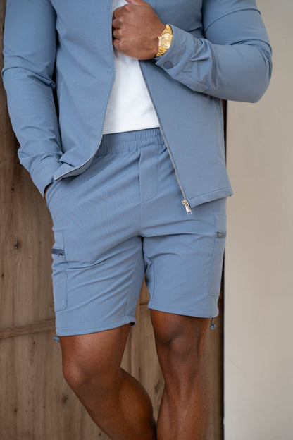 Premium Detail Cargo Jacket V2 - Steel Blue