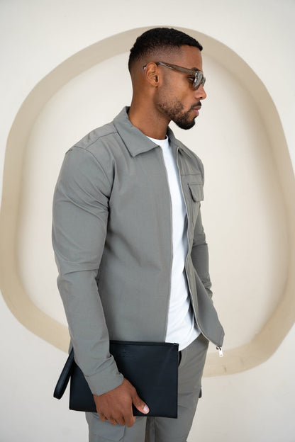 Premium Detail Cargo Jacket V2 - Taupe