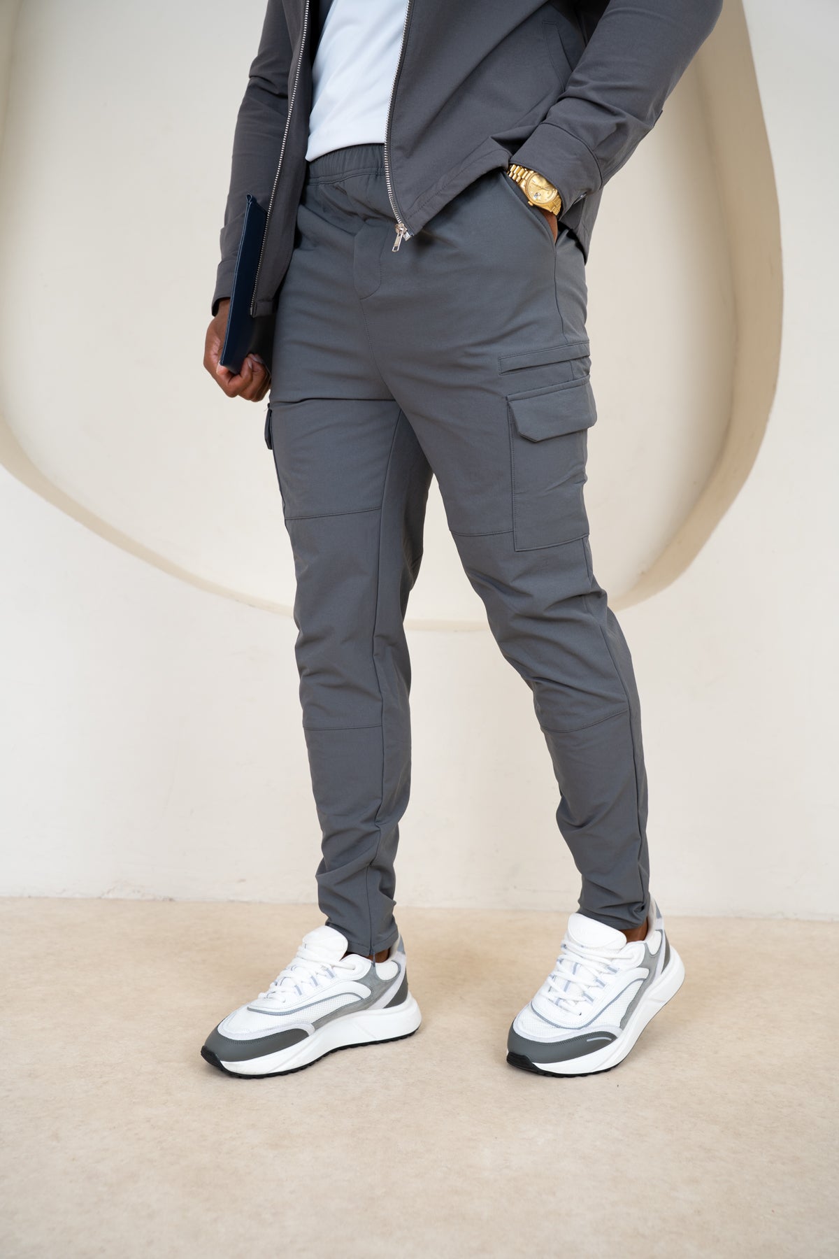 Premium Detail Cargo Jacket V2 - Charcoal