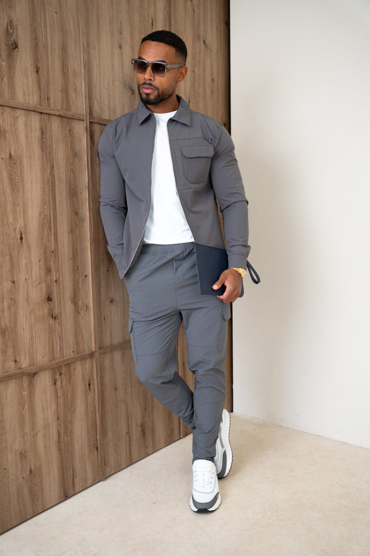 Premium Detail Cargo Jacket V2 - Charcoal