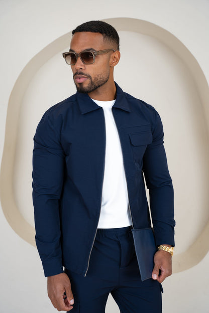 Premium Detail Cargo Jacket V2 - Navy