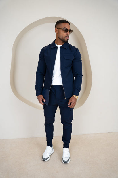 Premium Detail Cargo Jacket V2 - Navy