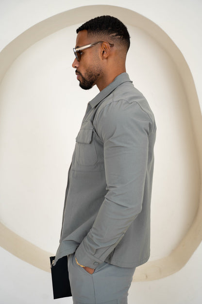 Premium Detail Cargo Jacket V2 - Taupe