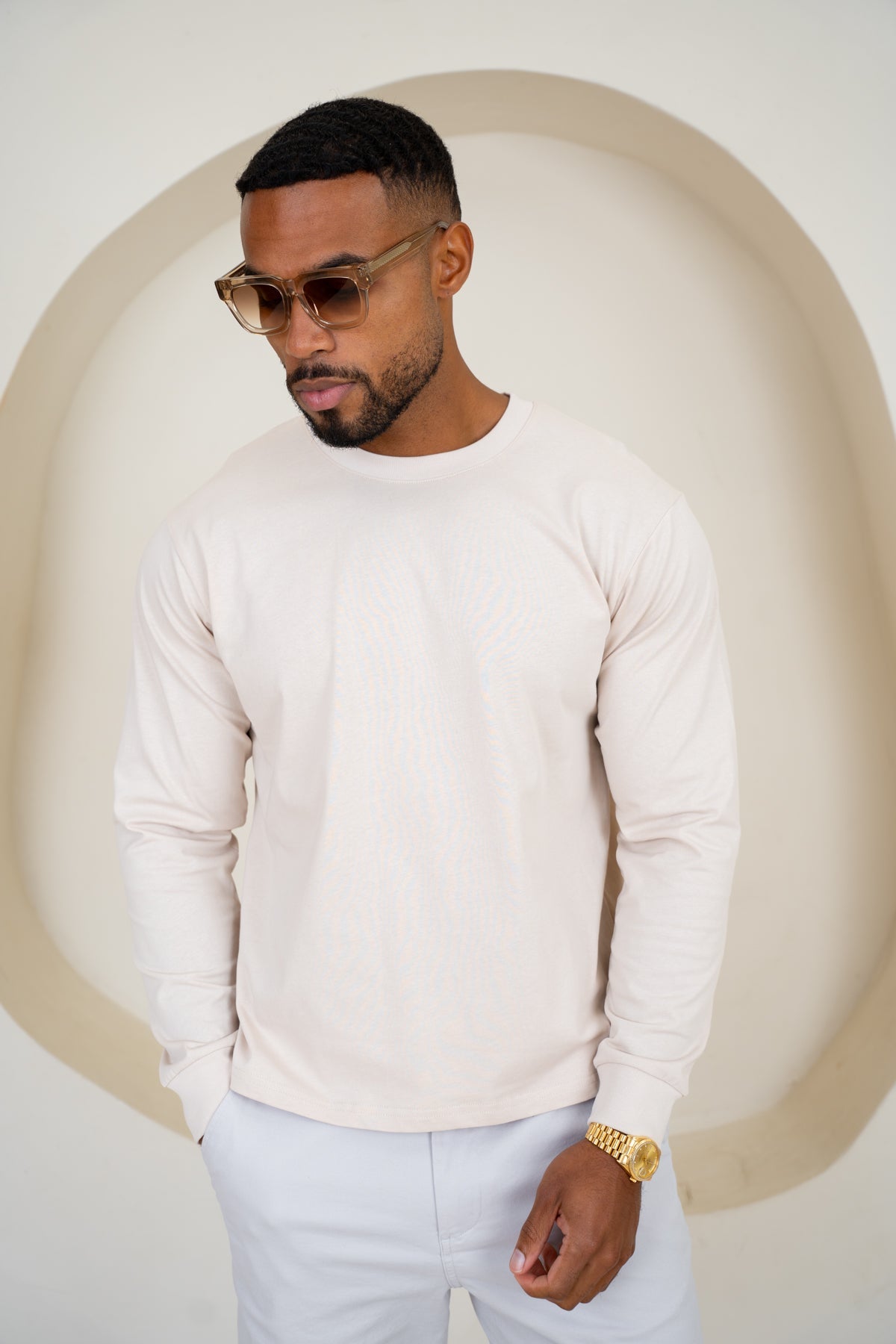 Premium Long Sleeve T-Shirt - Taupe