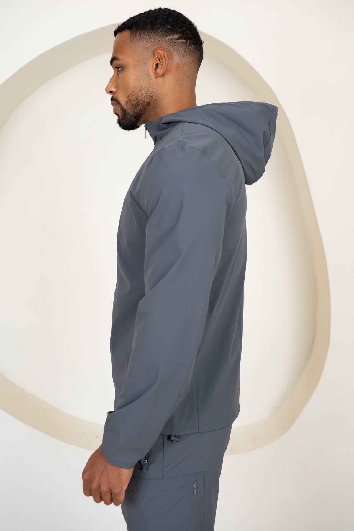 Premium Technical Windbreaker Jacket - Charcoal
