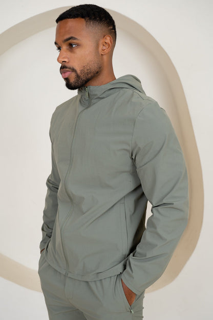 Premium Technical Windbreaker Jacket - Taupe
