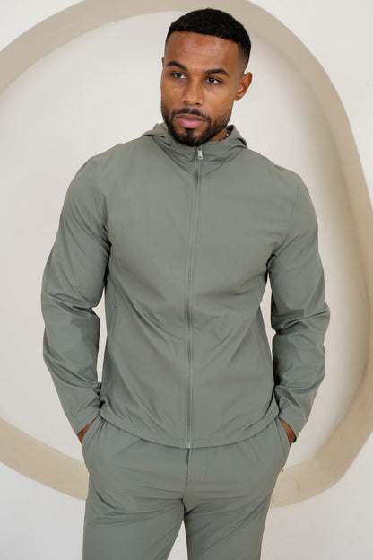 Premium Technical Windbreaker Jacket - Taupe