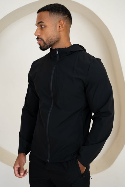 Premium Technical Windbreaker Jacket - Black