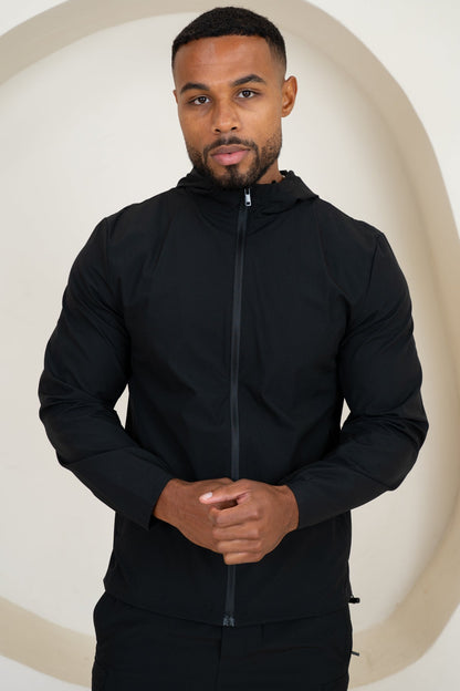 Premium Technical Windbreaker Jacket - Black