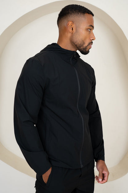 Premium Technical Windbreaker Jacket - Black