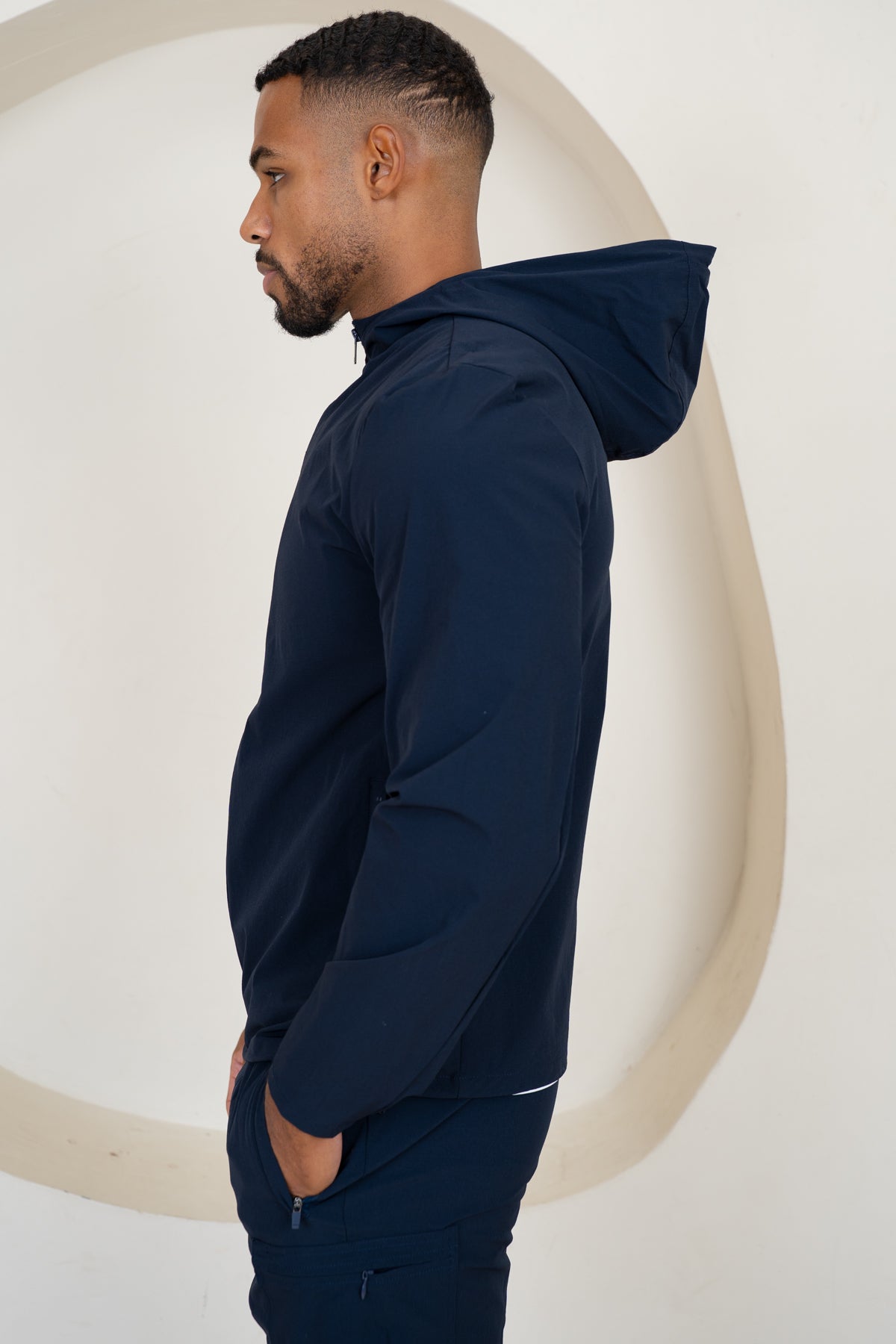 Premium Technical Windbreaker Jacket - Navy