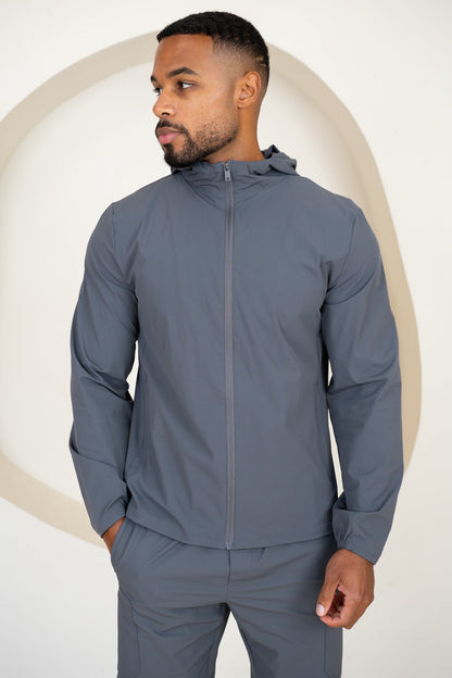 Premium Technical Windbreaker Jacket - Charcoal