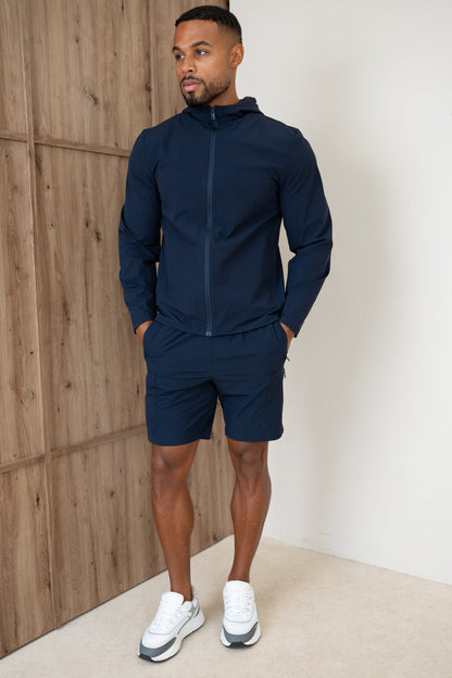 Premium Technical Windbreaker Jacket - Navy
