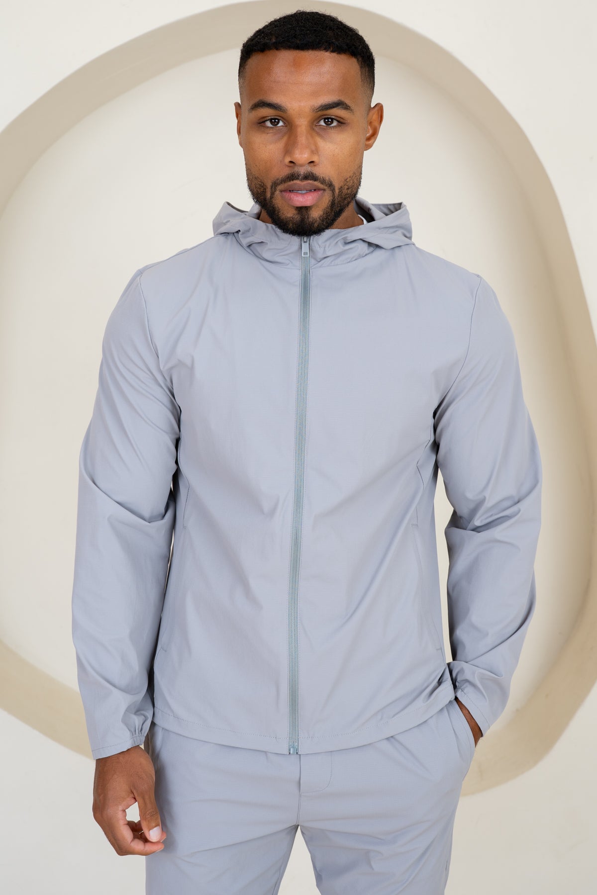 Premium Technical Windbreaker Jacket - Grey