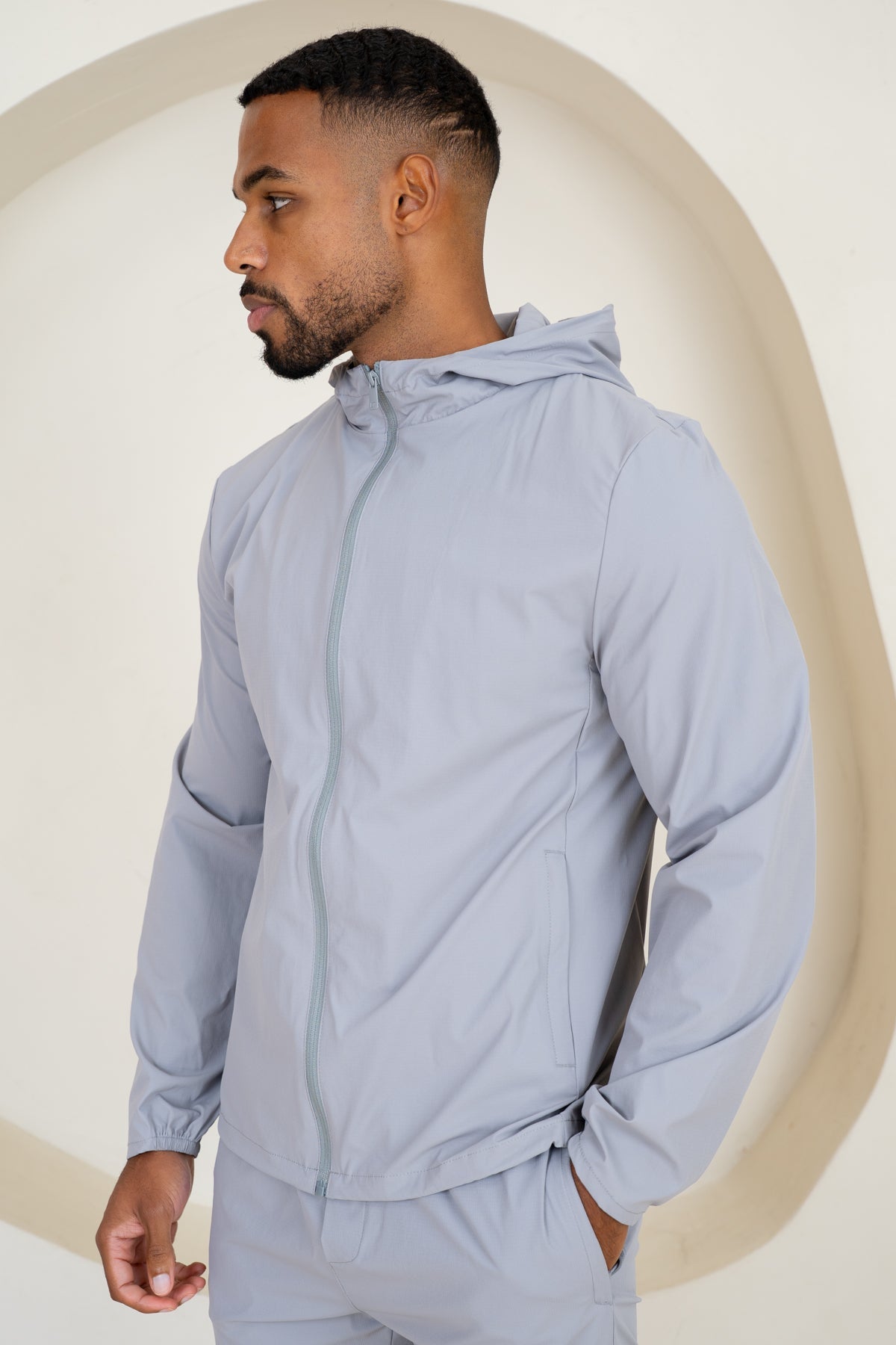 Premium Technical Windbreaker Jacket - Grey