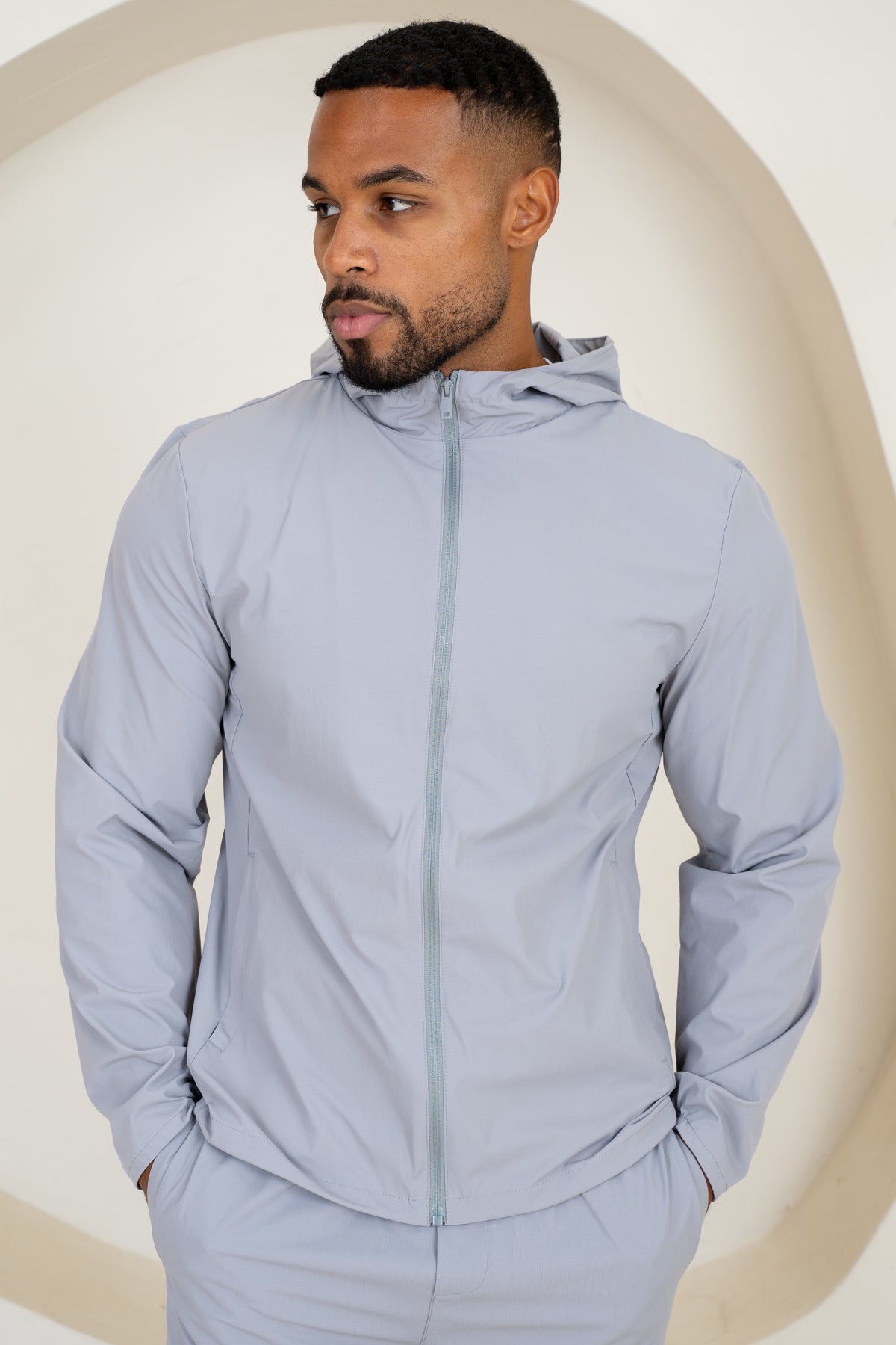 Premium Technical Windbreaker Jacket - Grey