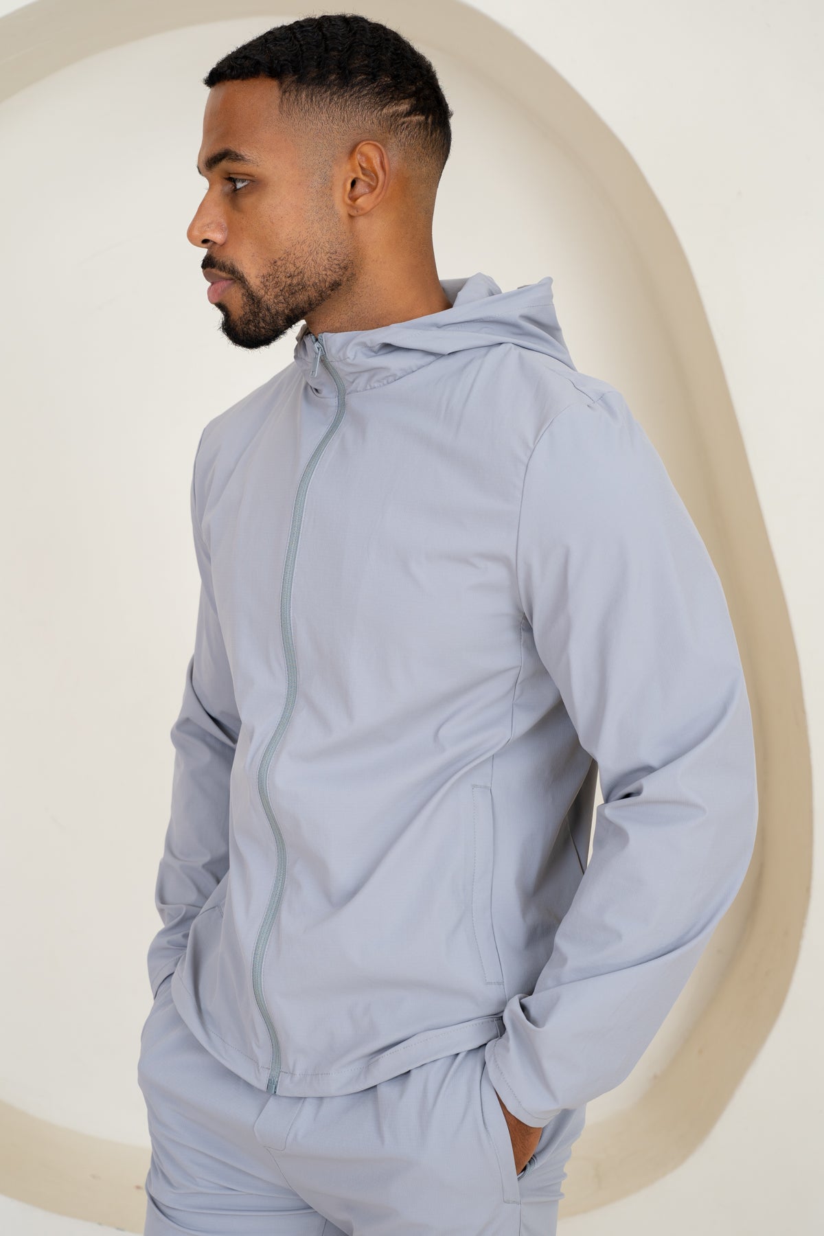 Premium Technical Windbreaker Jacket - Grey