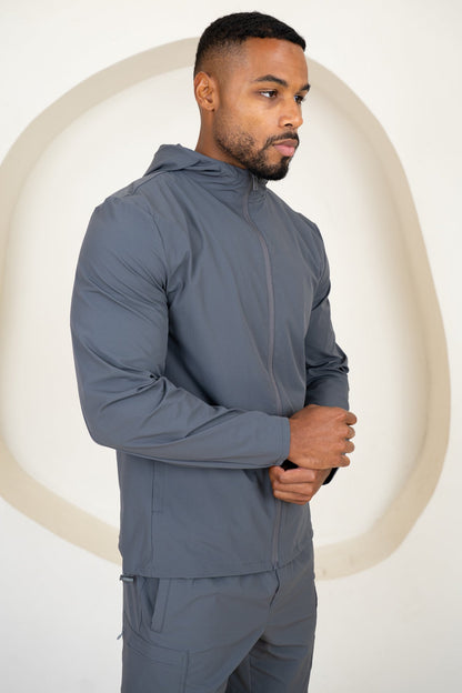 Premium Technical Windbreaker Jacket - Charcoal